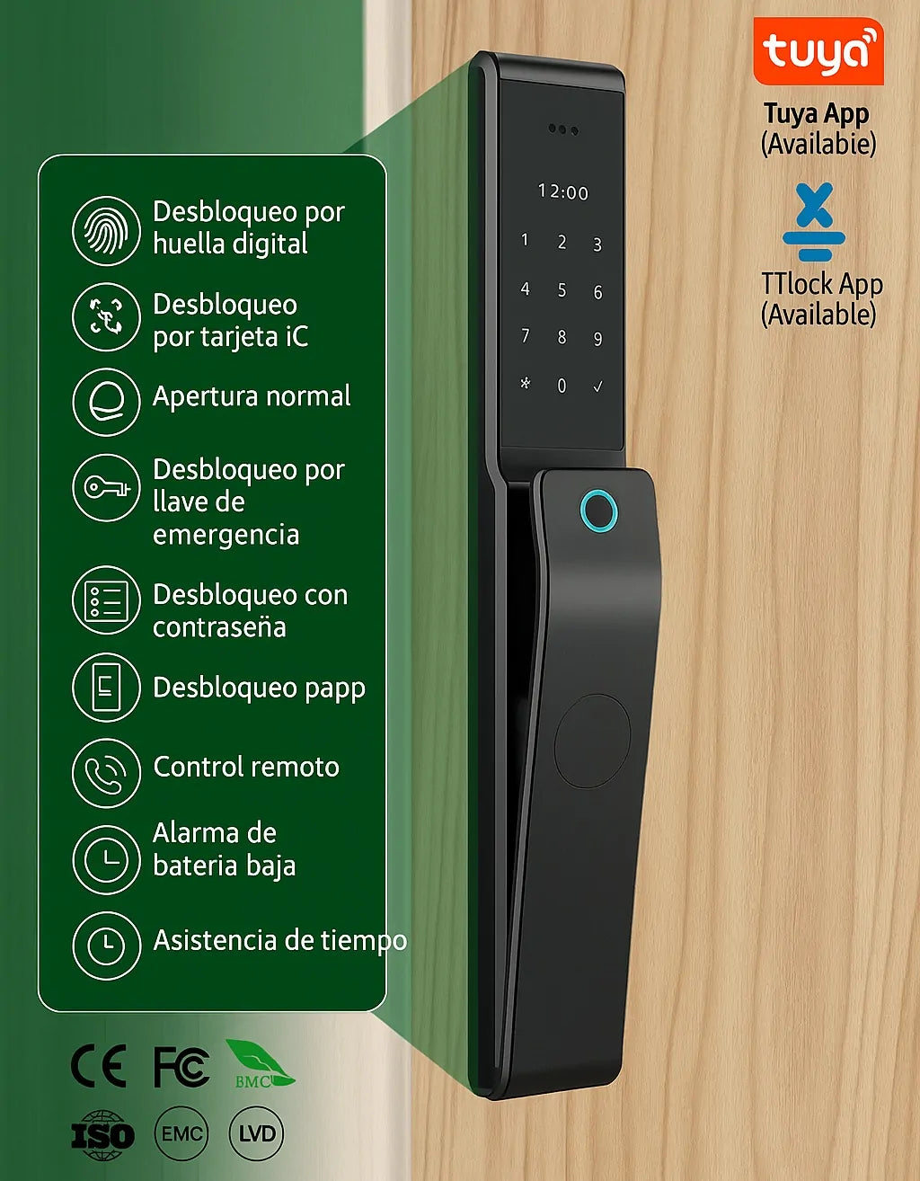 Cerradura Digital Inteligente Euro Style – 5 en 1