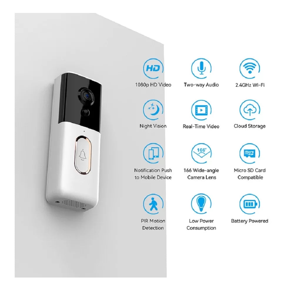Timbre Inalámbrico Cámara Video WiFi Alexa – Waterproof