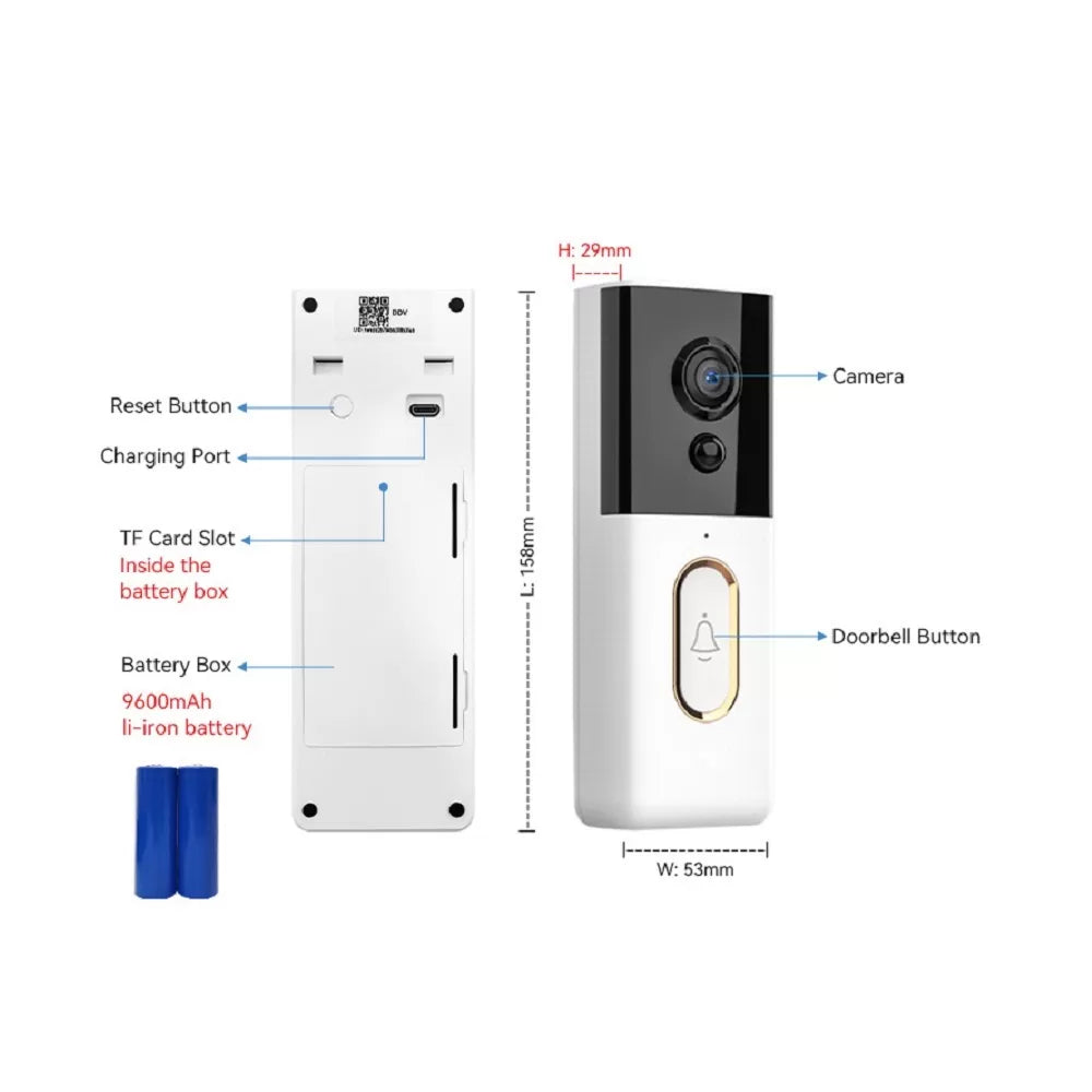 Timbre Inalámbrico Cámara Video WiFi TUYA – Waterproof