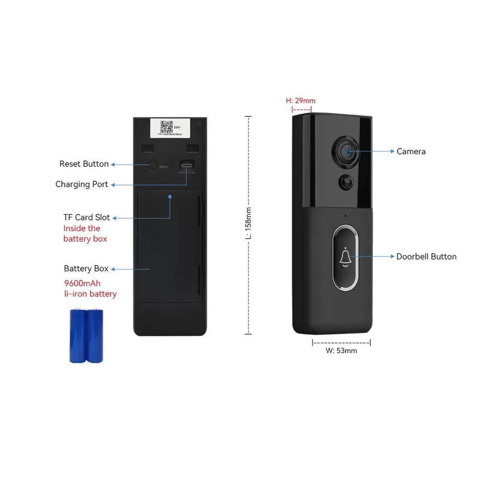 Timbre Inalámbrico Cámara Video WiFi TUYA – Waterproof